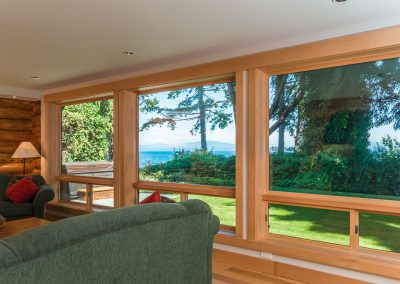 Log Renovation Nanoose: Large Milgard Windows