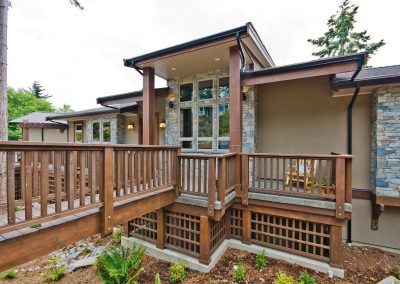 Nanoose Bay Platinum Built Green home, Fairwinds: Walking bridge to front