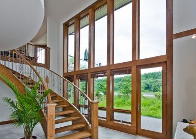 Nanoose Bay Platinum Built Green home, Fairwinds: Oak staircase spiral