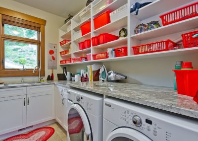 Nanoose Bay Platinum Built Green home, Fairwinds: Laundry open shelf
