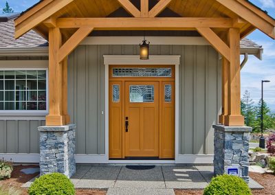 Nanoose Custom Home: Built Green Gold: Fir entry detail