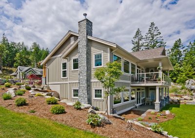 Nanoose Custom Home: Built Green Gold: Rock Chimney