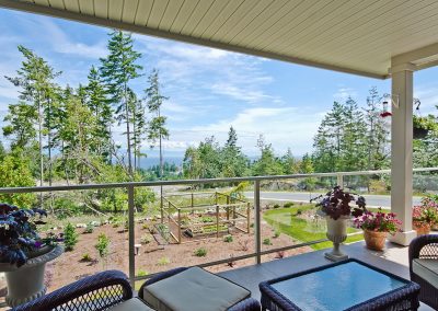 Nanoose Custom Home: Built Green Gold: Covered deck