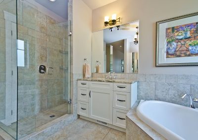 Nanoose Custom Home: Built Green Gold: Ensuite with his and hers cabinets