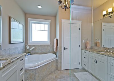 Nanoose Custom Home: Built Green Gold: Master ensuite corner tub