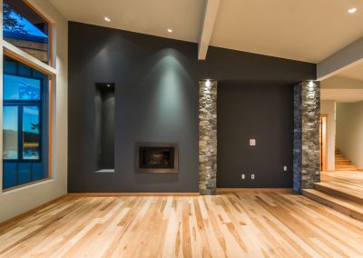 Oceanfront Nanoose Built Green Custom: Great Room Feature Wall