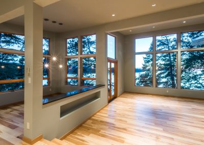 Oceanfront Nanoose Built Green Custom: Hickory Solid Sawn Engineered Floor
