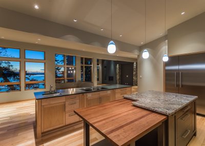 Oceanfront Nanoose Built Green Custom: Butcher Block and Granite