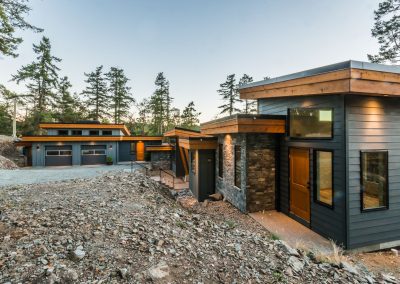 Oceanfront Nanoose Built Green Custom: Cedar Exterior with Rock