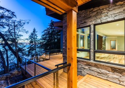 Oceanfront Nanoose Built Green Custom: Stonework and Cedar