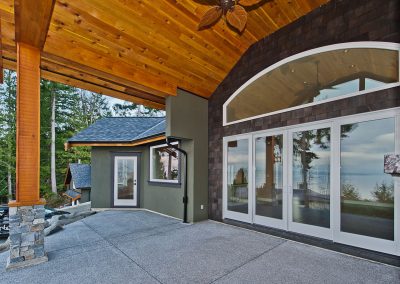 Saltair Custom Home with Detached Carriage house: Four panel slider