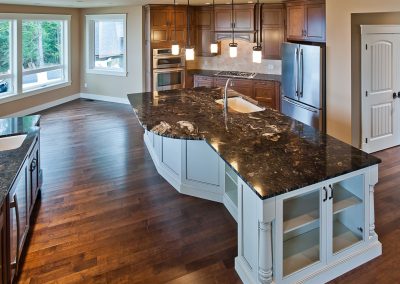 Saltair Custom Home with Detached Carriage house: Large island with seating