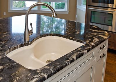 Saltair Custom Home with Detached Carriage house: Kohler kitchen sink