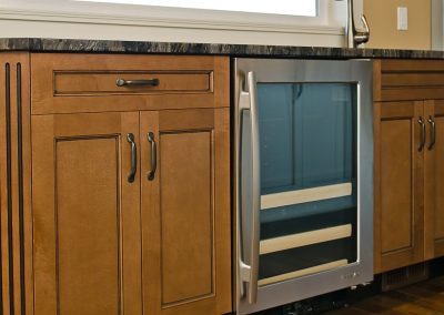 Saltair Custom Home with Detached Carriage house: Wet bar with wine holder