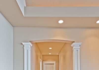 Saltair Custom Home with Detached Carriage house: Tray and post detail
