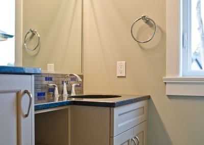 Saltair Custom Home with Detached Carriage house: Bonus room grey vanity