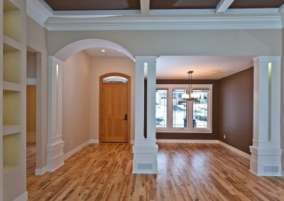 Saltair Custom Home: Painted post detail