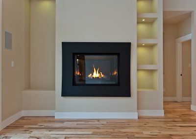 Saltair Custom Home: Modern Gas fireplace