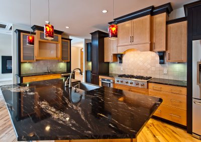 Saltair Custom Home: Kitchen built in for tv