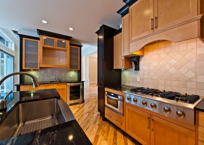 Saltair Custom Home: Travertine backsplash