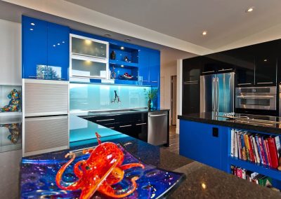 Yellowpoint Custom Built Green Platinum: Modern Custom High Gloss Blue Kitchen