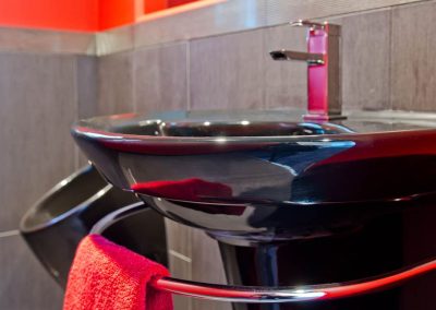 Yellowpoint Custom Built Green Platinum: Kohler black urinal and sink