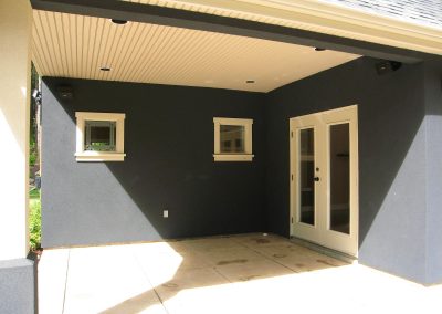 Yellowpoint Custom Home: Covered outdoor living prepped for gas fp