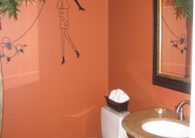 Yellowpoint Custom Home: Red Powder room